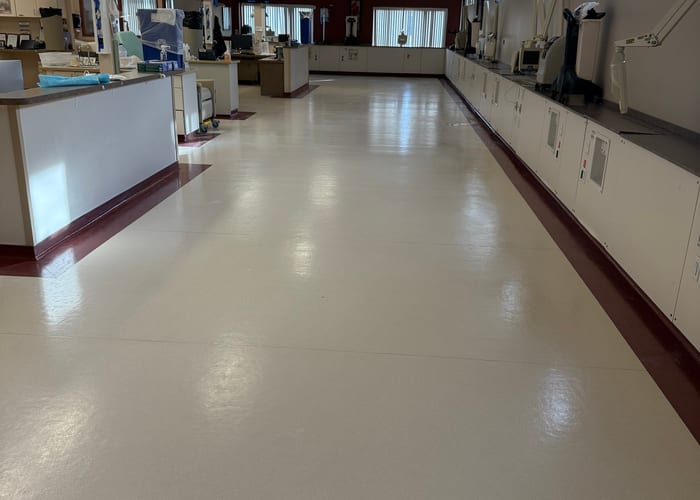 Commercial floor before professional cleaning